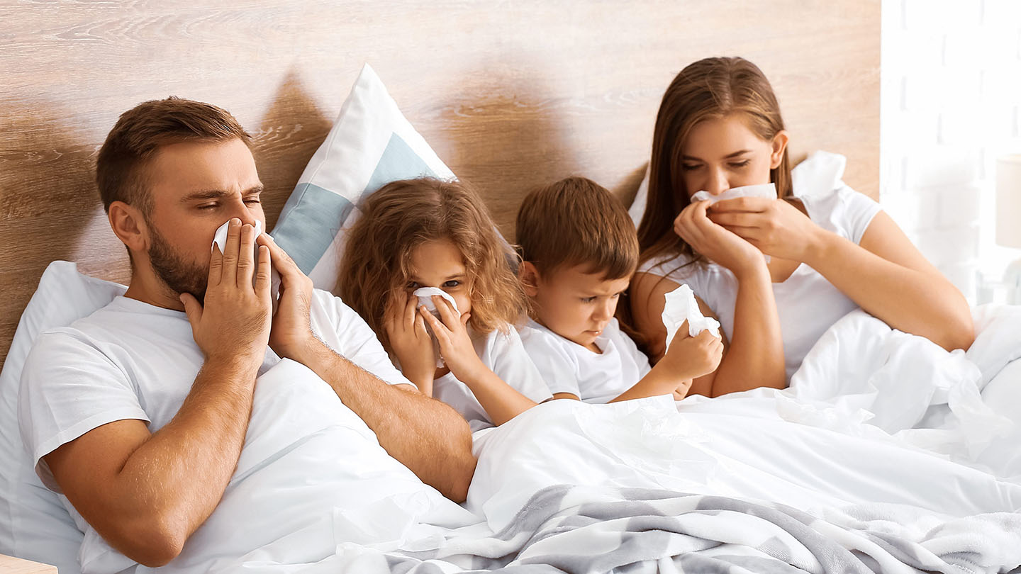 Haige perekond, külmetus, gripp.